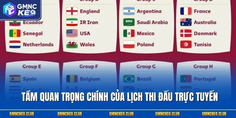 Tầm quan trọng chính của lịch thi đấu trực tuyến