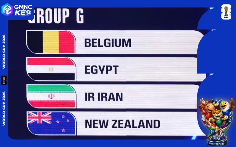 Lịch thi đấu bảng G World Cup 2026