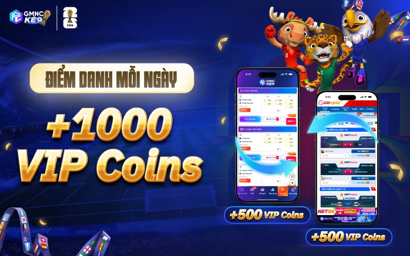 Nhận 1.000 VIP Coins miễn phí mỗi ngày mùa World Cup 2026